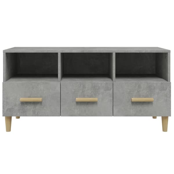 tv-bord 102x36x50 cm konstrueret træ betongrå