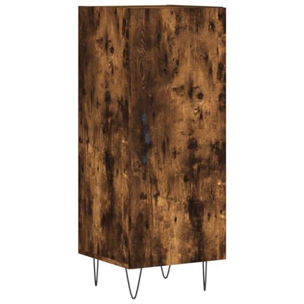 skænk 34,5x34x90 cm konstrueret træ røget egetræsfarve