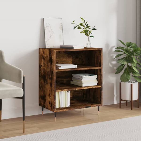 skænk 57x35x70 cm konstrueret træ røget egetræsfarve