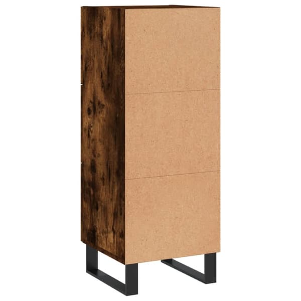 skænk 34,5x34x90 cm konstrueret træ røget egetræsfarve