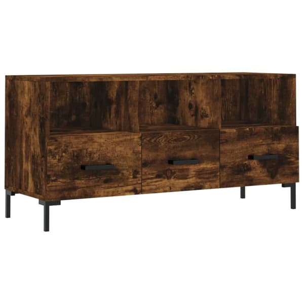tv-bord 102x36x50 cm konstrueret træ røget egetræsfarve