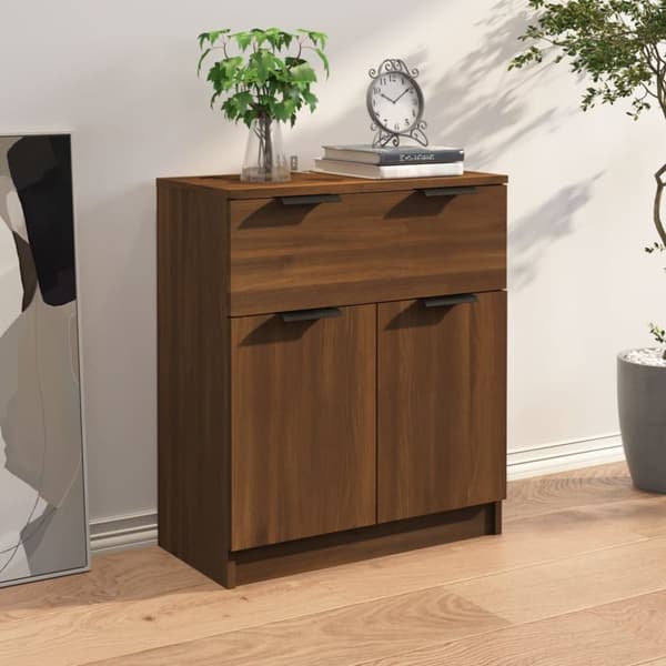 skænk 60x30x70 cm konstrueret træ brun egetræsfarve