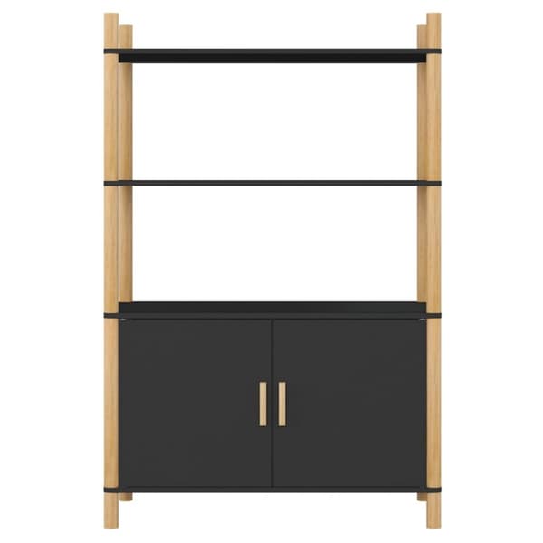 Högskåp svart 80x40x121 cm konstruerat trä