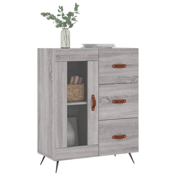 skænk 69,5x34x90 cm konstrueret træ grå sonoma-eg