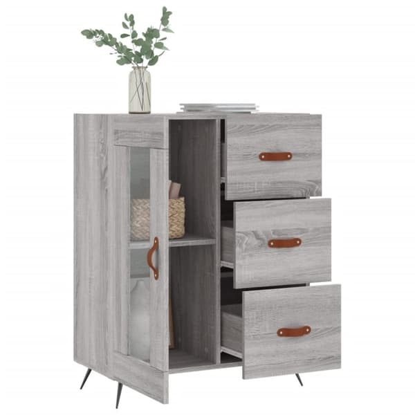 skænk 69,5x34x90 cm konstrueret træ grå sonoma-eg