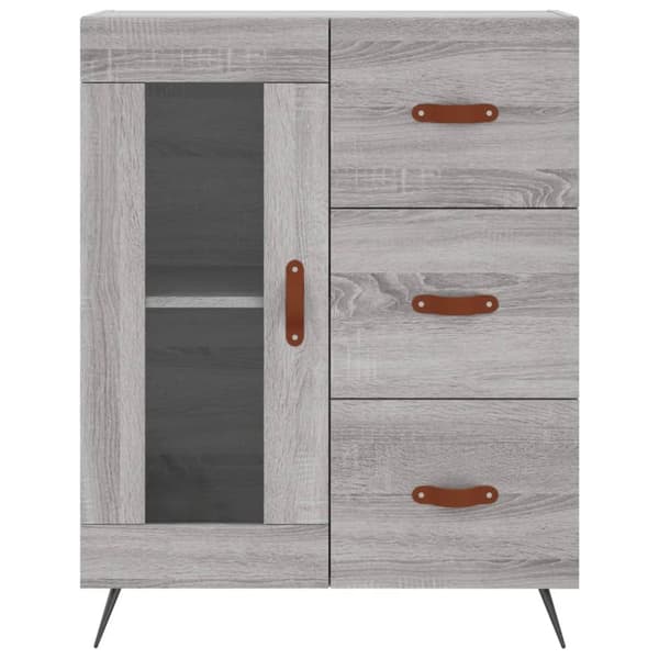 skænk 69,5x34x90 cm konstrueret træ grå sonoma-eg