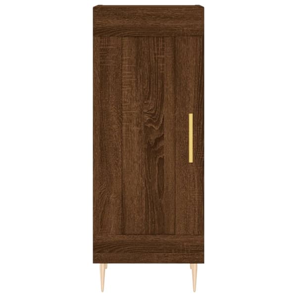 skænk 34,5x34x90 cm konstrueret træ brun egetræsfarve