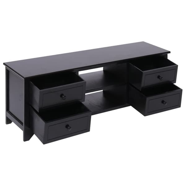 TV-bänk svart 108x30x40 cm massivt kejsarträ