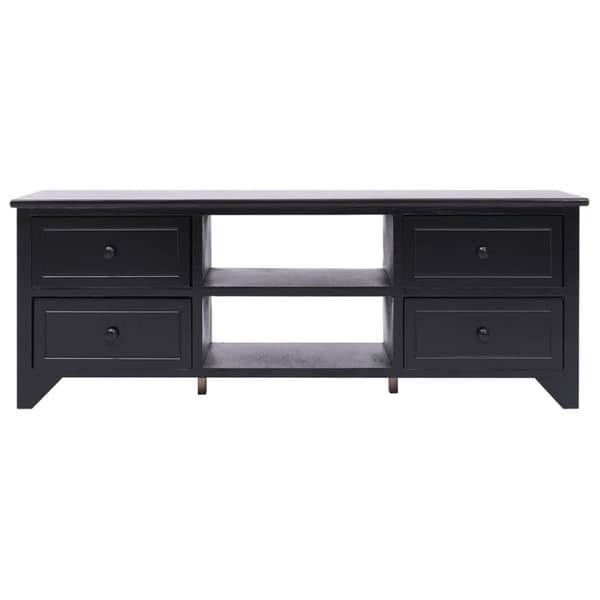 TV-bänk svart 108x30x40 cm massivt kejsarträ