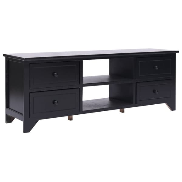 TV-bänk svart 108x30x40 cm massivt kejsarträ