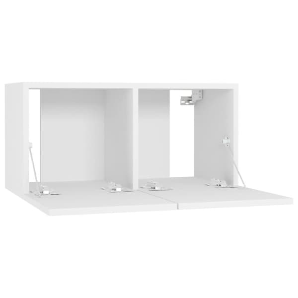 Hängande TV-skåp 2 st vit 60x30x30 cm