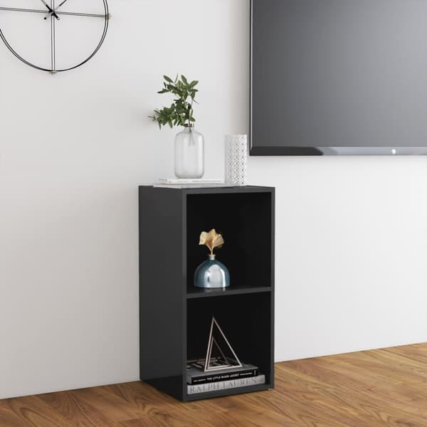 TV-bänk grå högglans 72x35x36,5 cm konstruerat trä