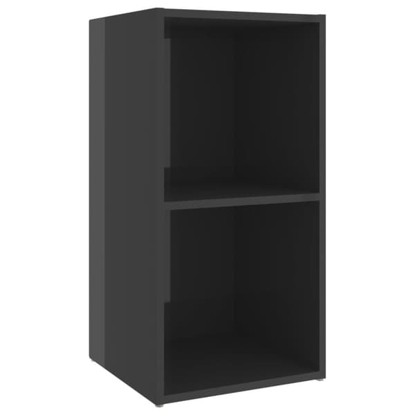 TV-bänk grå högglans 72x35x36,5 cm konstruerat trä