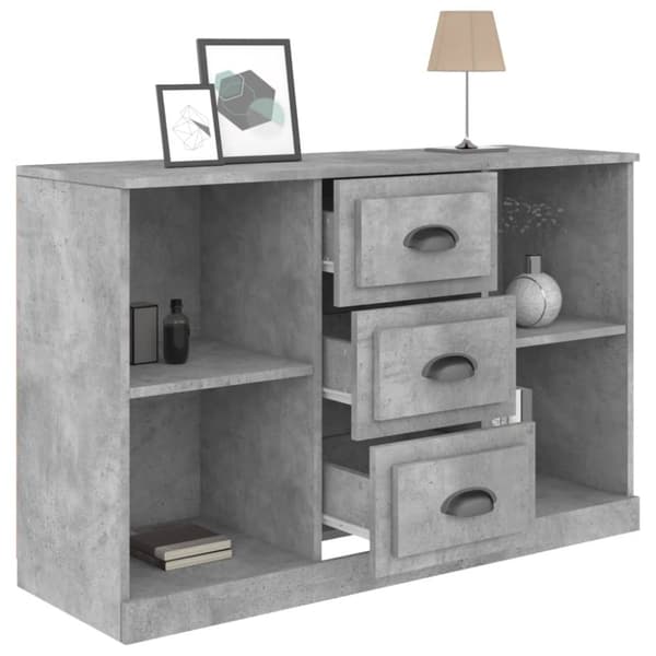 skænk 104,5x35,5x67,5 cm konstrueret træ betongrå