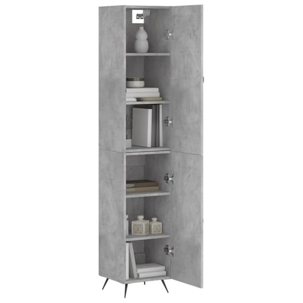 skab 34,5x34x180 cm konstrueret træ betongrå