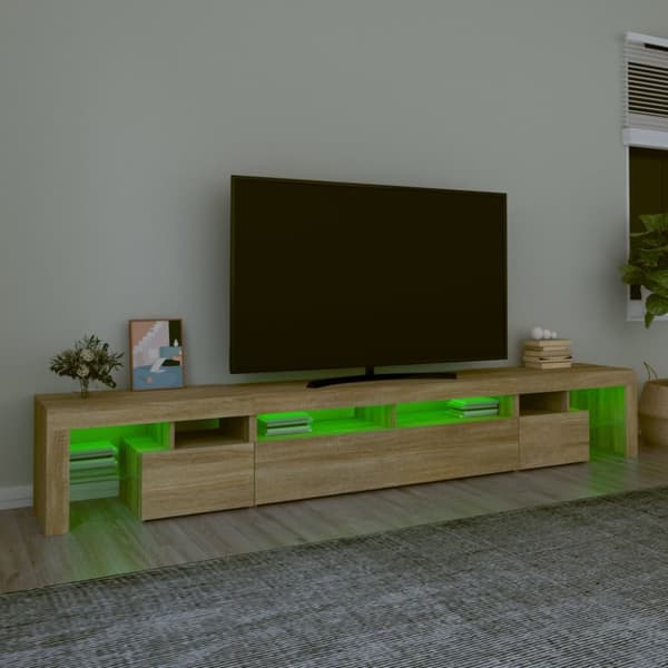 Tv-bänk med LED-belysning sonoma ek 260x36,5x40 cm