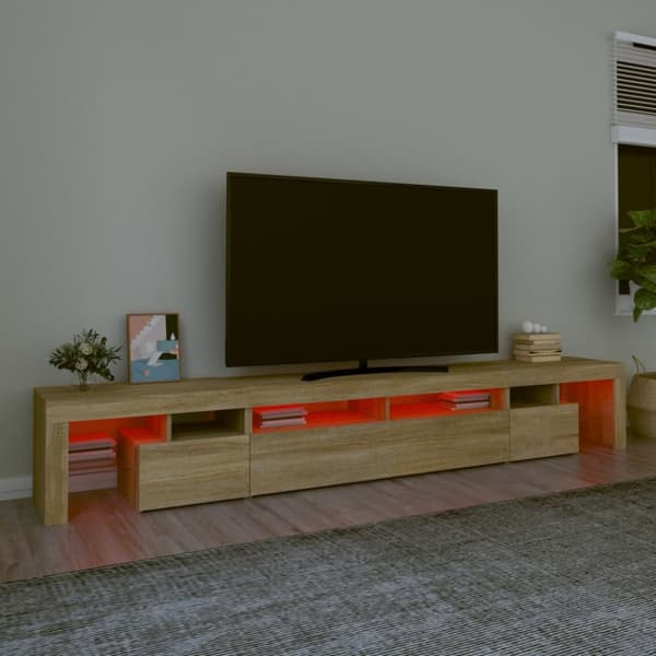 Tv-bänk med LED-belysning sonoma ek 260x36,5x40 cm