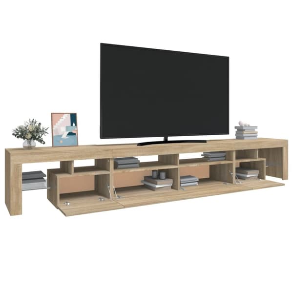 Tv-bänk med LED-belysning sonoma ek 260x36,5x40 cm