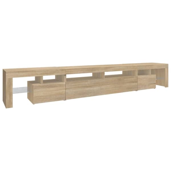 Tv-bänk med LED-belysning sonoma ek 260x36,5x40 cm