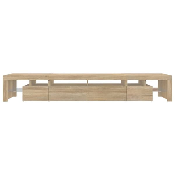 Tv-bänk med LED-belysning sonoma ek 260x36,5x40 cm