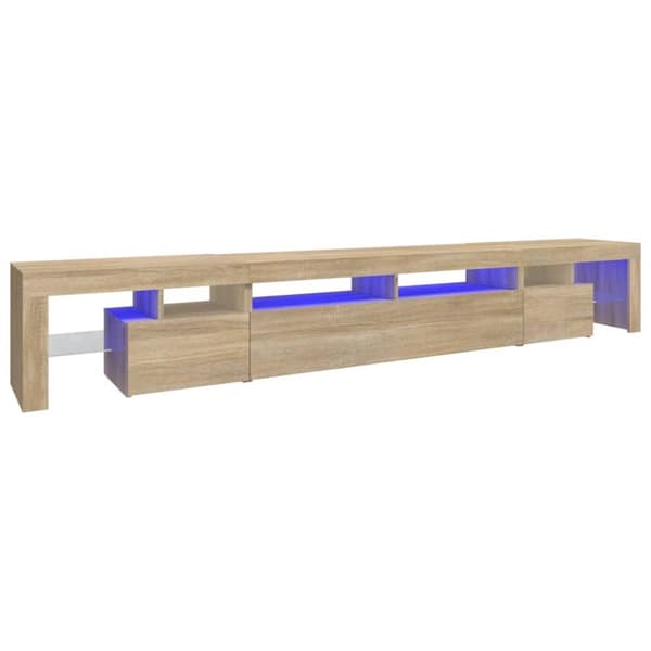 Tv-bänk med LED-belysning sonoma ek 260x36,5x40 cm