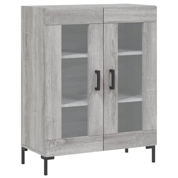 højskab 69,5x34x180 cm konstrueret træ grå sonoma-eg