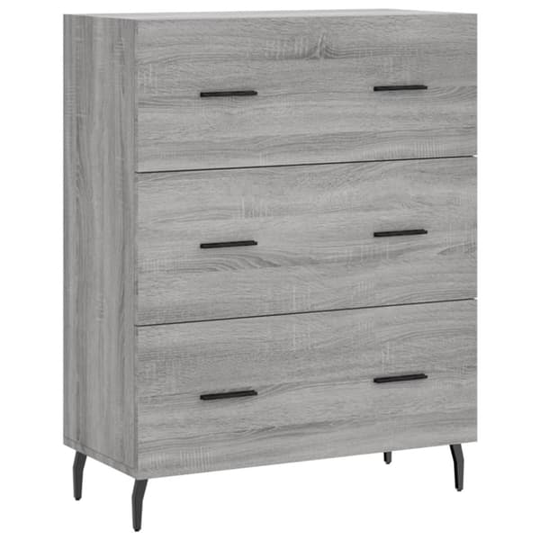 højskab 69,5x34x180 cm konstrueret træ grå sonoma-eg
