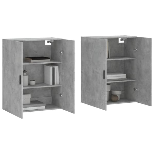 vægskabe 2 stk. 69,5x34x90 cm betongrå