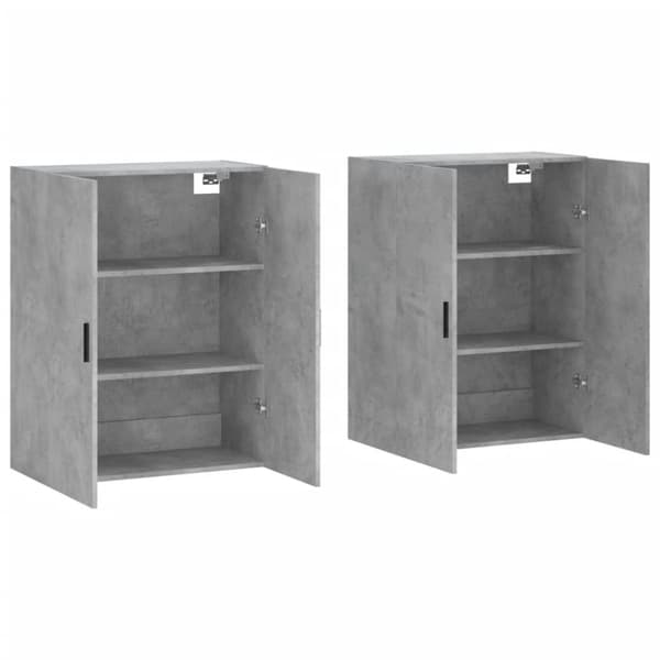 vægskabe 2 stk. 69,5x34x90 cm betongrå