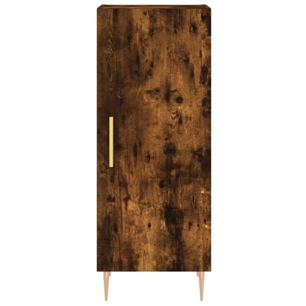 Högskåp rökfärgad ek 34,5x34x180 cm konstruerat trä