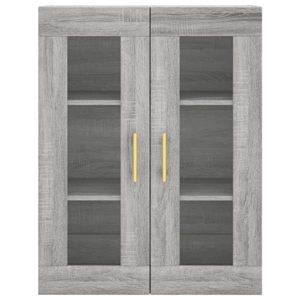 højskab 69,5x34x180 cm konstrueret træ grå sonoma-eg