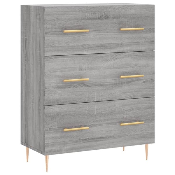 højskab 69,5x34x180 cm konstrueret træ grå sonoma-eg