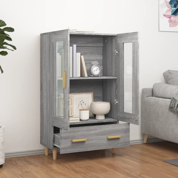 skab 70x31x115 cm konstrueret træ grå sonoma-eg