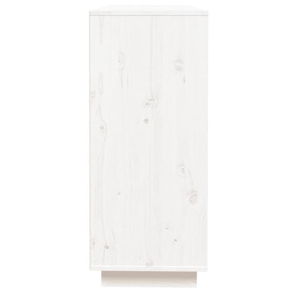 skænk 110,5x35x80 cm massivt fyrretræ hvid