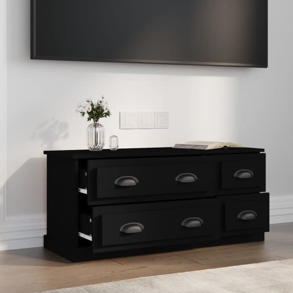 tv-bord 100x35,5x45 cm konstrueret træ sort