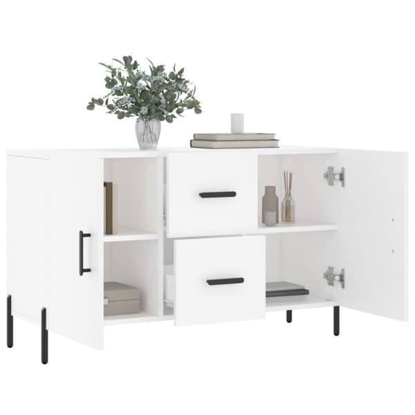 Skänk vit 100x36x60 cm konstruerat trä