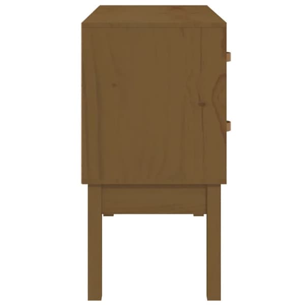 konsolskab 90x40x78 cm massivt fyrretræ gyldenbrun