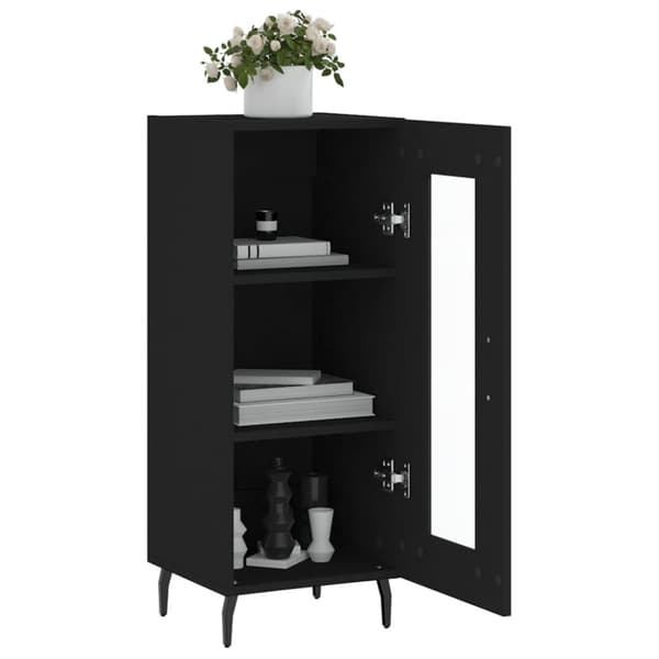 skænk 34,5x34x90 cm konstrueret træ sort