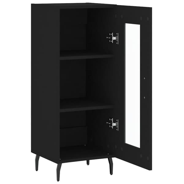 skænk 34,5x34x90 cm konstrueret træ sort