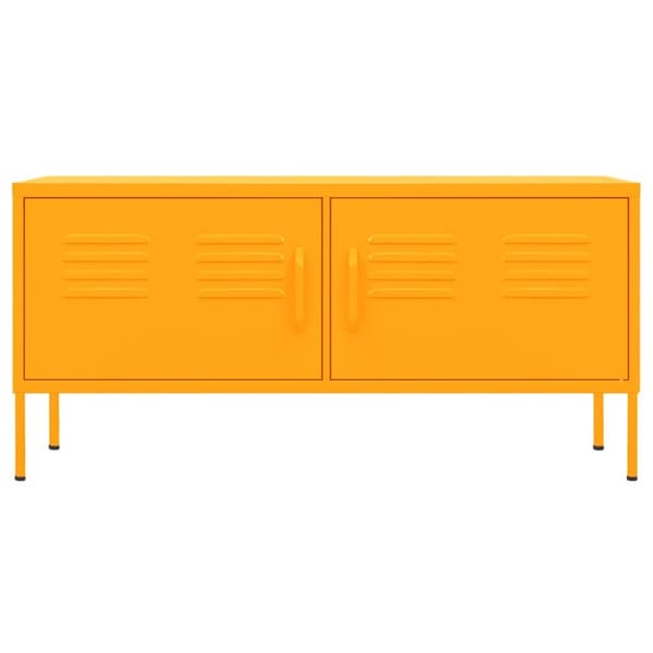tv-skab 105x35x50 cm stål  Sennepsgul