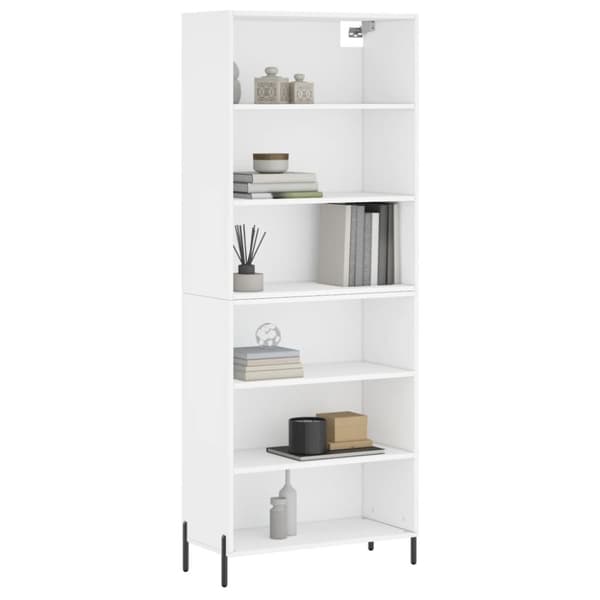 reol 69,5x32,5x180 cm konstrueret træ hvid