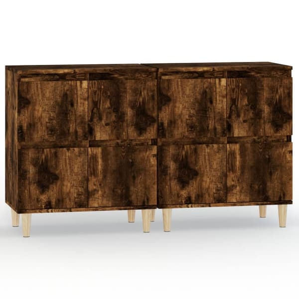 skænke 2 stk. 60x35x70 cm konstrueret træ røget egetræsfarve