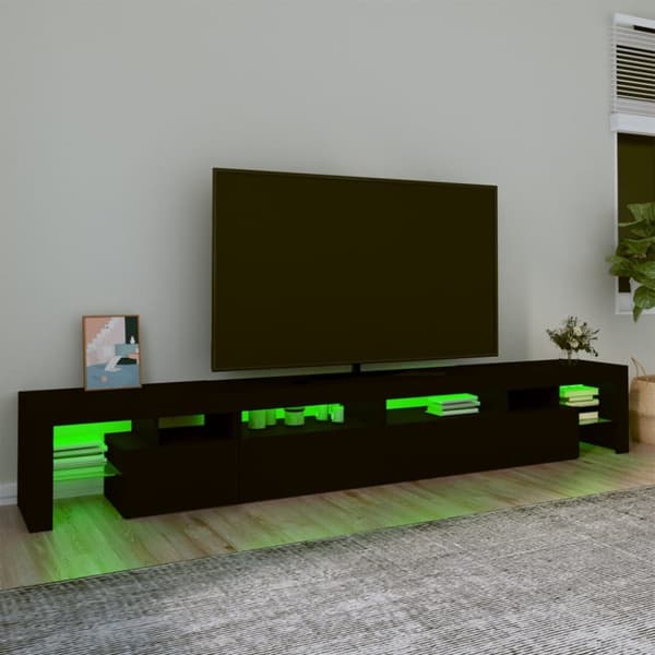 TV-taso LED-valoilla musta 260x36,5x40 cm