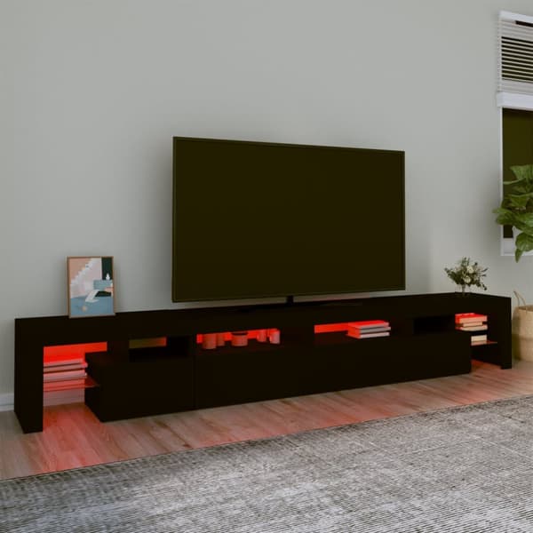 TV-taso LED-valoilla musta 260x36,5x40 cm