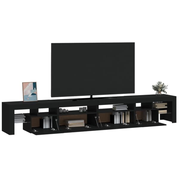 TV-taso LED-valoilla musta 260x36,5x40 cm