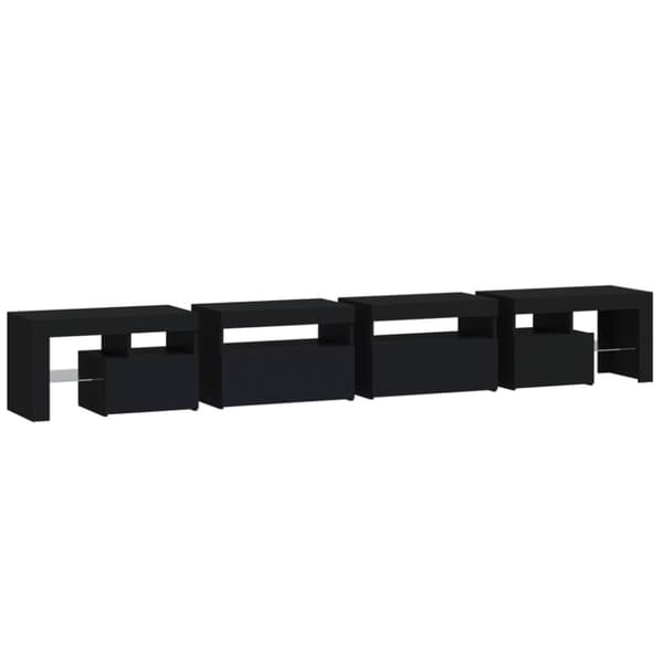 TV-taso LED-valoilla musta 260x36,5x40 cm
