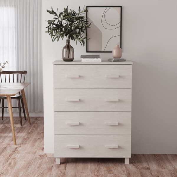 skænk HAMAR 79x40x103,5 cm massivt fyrretræ hvid