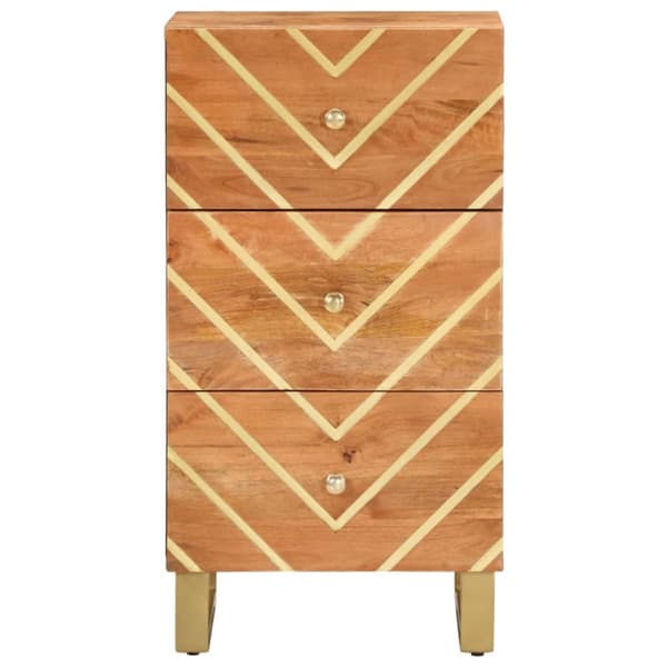 kommode 40x33,5x75 cm massivt mangotræ brun og sort