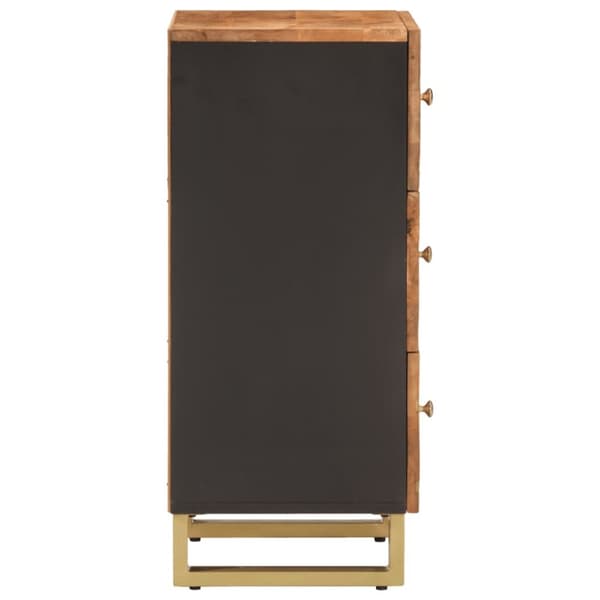 kommode 40x33,5x75 cm massivt mangotræ brun og sort