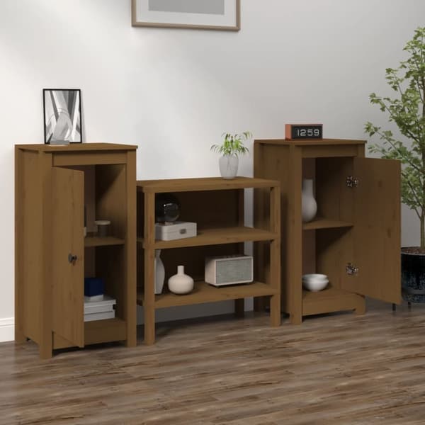 Senkit 2 kpl hunajanruskea 39x35x80 cm täysi mänty